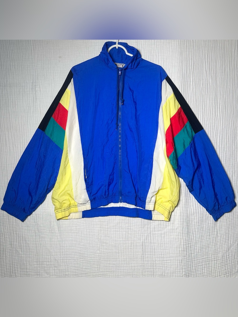 VTG Rare Deadstock Retro 80s Color Block Old School Windbreaker Zip Up 3X NWT